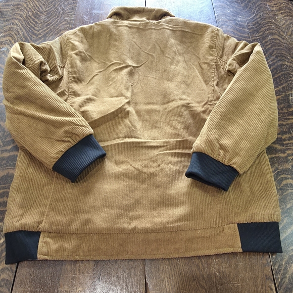 Men's Corduroy Bomber Jacket with Sherpa Collar - Brown - 2XL - Picture 7 of 11